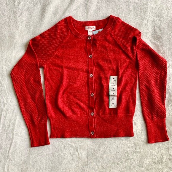 ⭐️2/$15 Girls Button Up Sparkle Cardigan - Picture 4 of 9